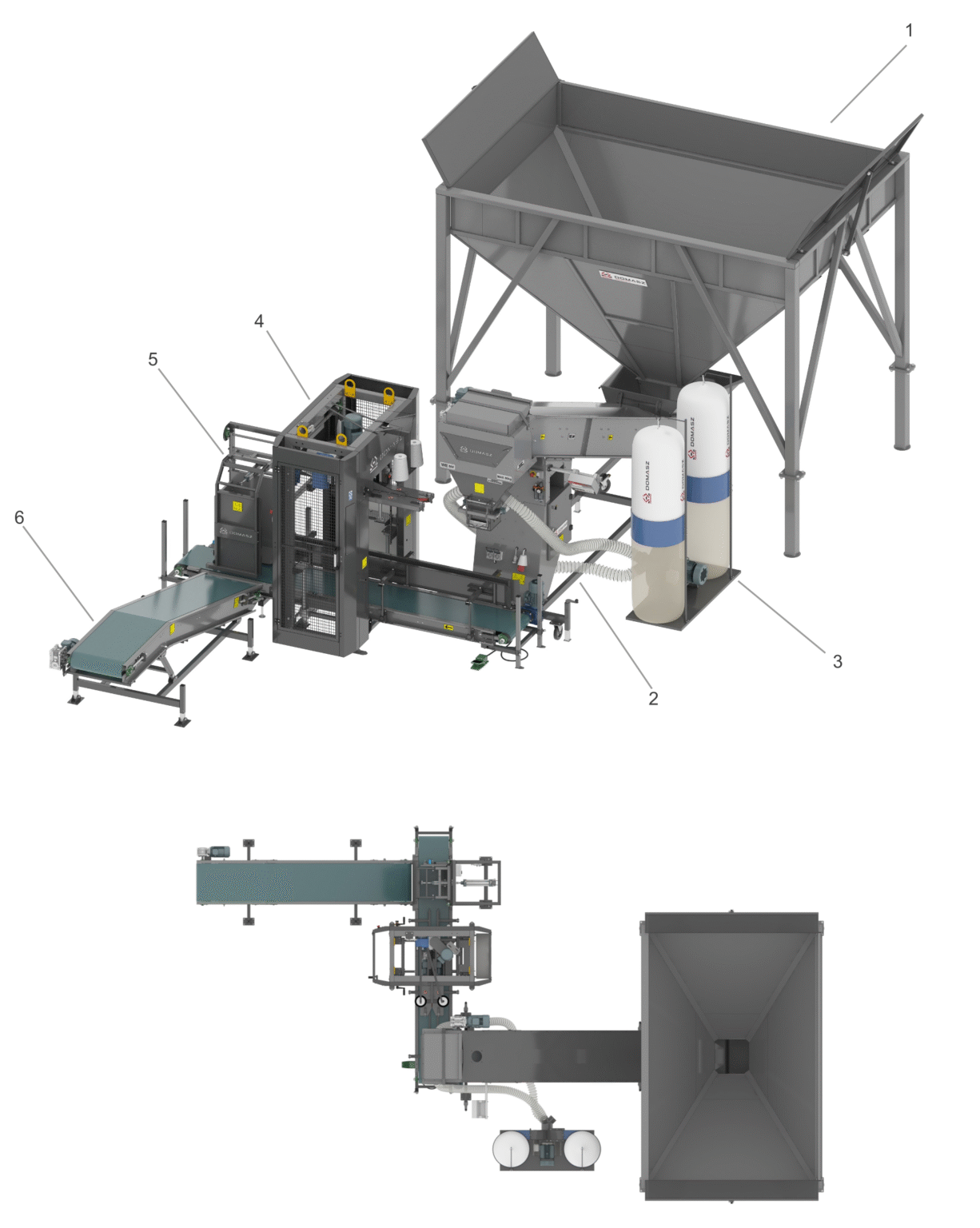 Linia do ważenia i pakowania pelletu KPS-1, WE-50 V, ZW-1